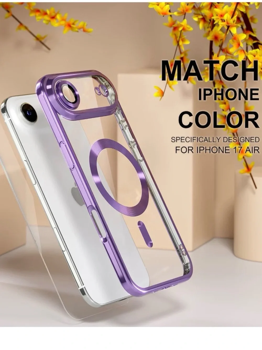 I phone 17 AIR case compatible with MagSafe light purple NEW
